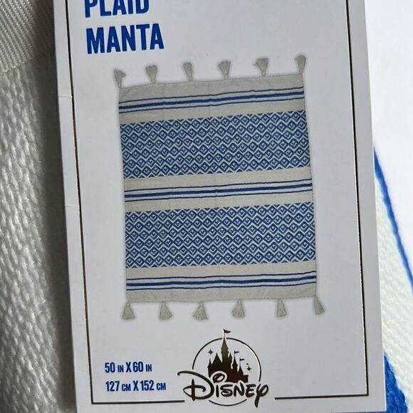 Disney Mickey Mouse Blue Throw Plaid Manta Blanket - Picture 7 of 8